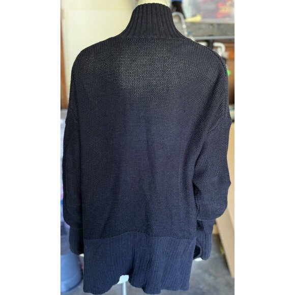 T Alexander Wang Womens Cotton Ribbed Textured Buttoned Cardigan Black Medium - Picture 2 of 7